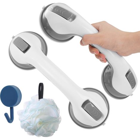 2 Ensemble poignées pour personnes âgées, barres d'appui pour salle baignoire ventouses 30 cm, sécurité antidérapante coussin KEKOY douche bain, barre (1/5)