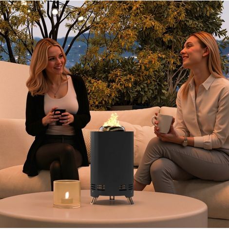 braciere senza fumo 16x25 in acciaio grigio da esterno OKMYHOME (1/4)
