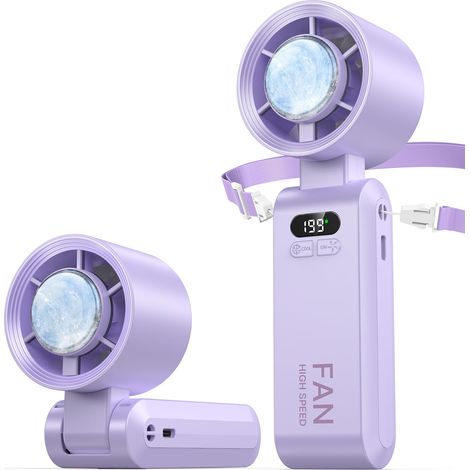 Turbo Handventilator, 199 Stufen, Ice Cooling Effekt, USB Akku, kompakter persönlicher Ventilator für Sommer und Reisen (1/5)