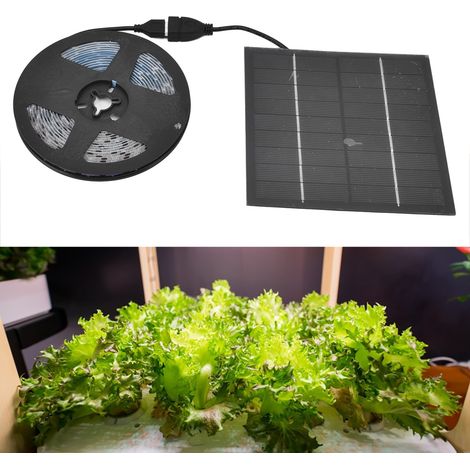 Lampe de croissance solaire LED 5 W pour légumes, semis, plantes aquatiques et fleurs - Éclairage d'appoint d'intérieur à lumière rouge (1/5)