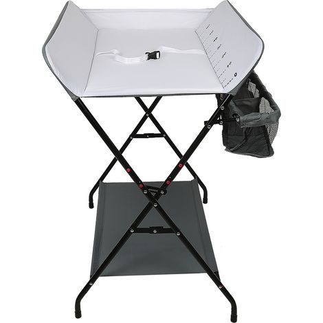 Aqrau Table à langer pour bébé  Table pliante pour nouveau-né  Pliant  Gris et Blanc (1/5)