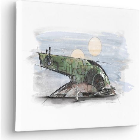 Komar Canvasbild Star Wars Boba Fett Spaceship Sketch - 30 x 40 cm - Bild auf Keilrahmen (1/2)