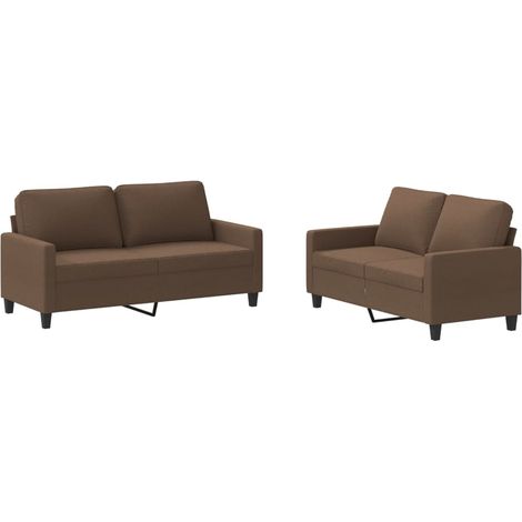 Maison Exclusive - Set di Divani 2 pz con Cuscini Marrone in Tessuto