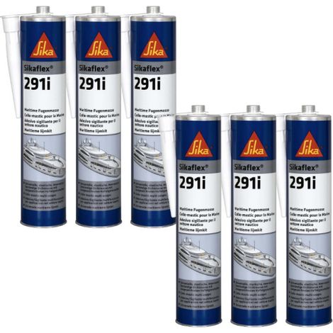 Lot de 6 colles mastic marine SIKA Sikaflex 291i - Blanc - 300ml