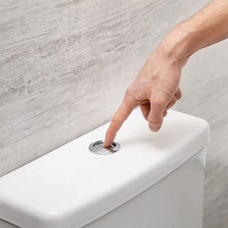 Bouton De Chasse D Eau - Double Poussoir - Compatible Trou 38 A 45 Mm - Pour Reservoir De Toilette - 1 Unite (1/5)