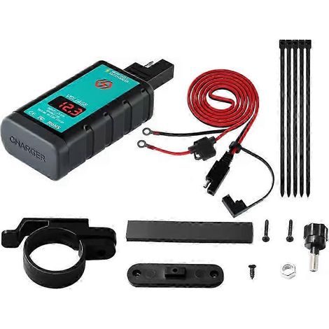 Chargeur rapide double port USB et Type-C pour moto, QC3.0, étanche IP66, voltmètre 12-24 V, marche/arrêt, édition S 0927 (1/5)