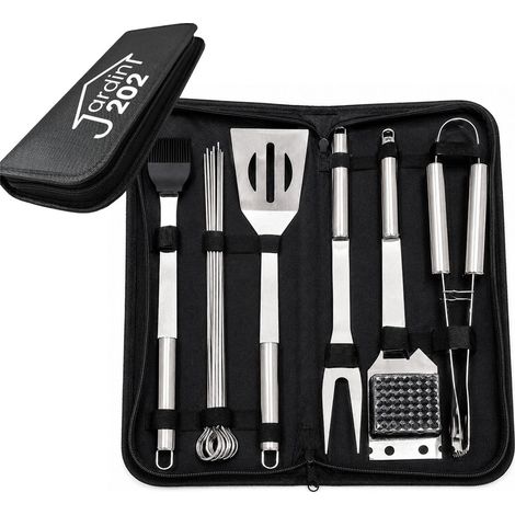 Juego Utensilios Barbacoa, Accesorios Parrilla Acero Inoxidable, Set Grill, Kit de Herramientas BBQ con Bolsa de Transporte