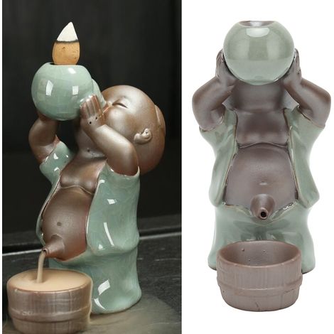 Porte-encens de table, brûleur d'encens à reflux unique, objet décoratif pour la maison, le bureau ou le spa. (1/5)