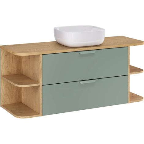 Waschtisch 120.4cm Oria mit 2 Schubladen, Grün