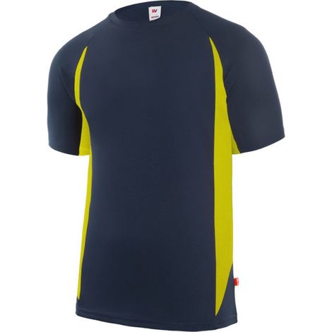 Camiseta Técnica Bicolor AZUL NAVY/AMARILLO FLÚOR S