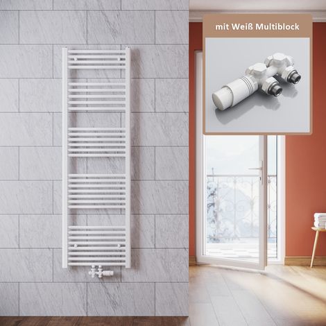 SONNI Handtuchtrockner Bad 1600x500mm Badheizkörper Weiß Heizkörper thermostatkopf,mit Ventil,702 Watt (1/5)
