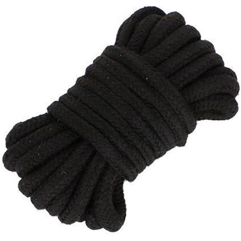 Corde en coton doux de 10 mètres, corde noire torsadée de 8 mm d'épaisseur, corde en nylon multifonctionnelle et résistante pour loisirs créatifs, décoration, étendoir à linge, camping, embrasse de ri (1/5)