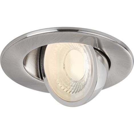 Paulmann LED-Einbauleuchte Zina 5/8 W Ø 9 cm dimmbar Eisen gebürstet Deckenlampen (1/3)