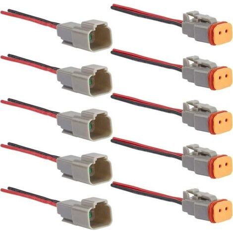 BUNTHAUS PA Ensemble 5 Paires Connecteurs Imperméables 2 Pôles Mâle Femelle 16AWG pour Automobile Moto Bateau (1/4)