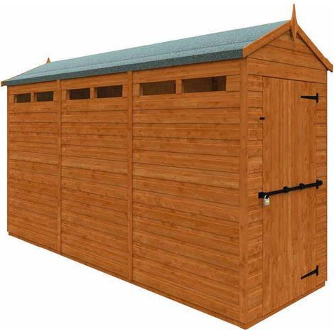 12x4 Flex Apex Security 12mm Flex - L353.8 x W115 x H219.2 cm - Solid Wood/Softwood/Pine - Burnt Orange