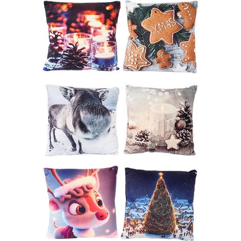 6er X-Mas Kissen 25x25cm verschiedene Design-M801654-Kissen-6er (1/5)