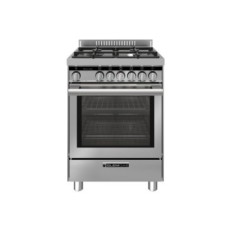 Glem Gas ST664VI Cucina 60cm 4 Fornelli Gas Forno 67L Acciaio Inox Classe A (1/3)