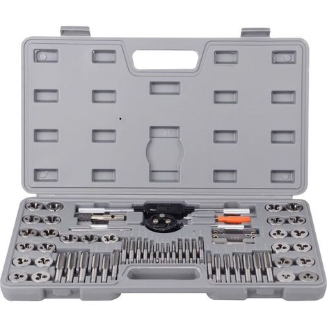 60 Piece SAE Alloy Steel and Alloy Steel Standard Tap and Die Set - Coarse and Fine Thread (1/5)