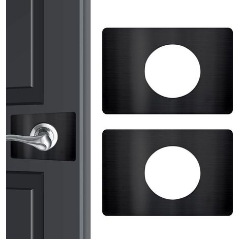 Noir Pack 2 Plaque de Réparation pour Serrure de Porte, Plaque de Renfort pour Serrure de Porte, Plaque de Fixation pour Serrure de Porte (1/5)