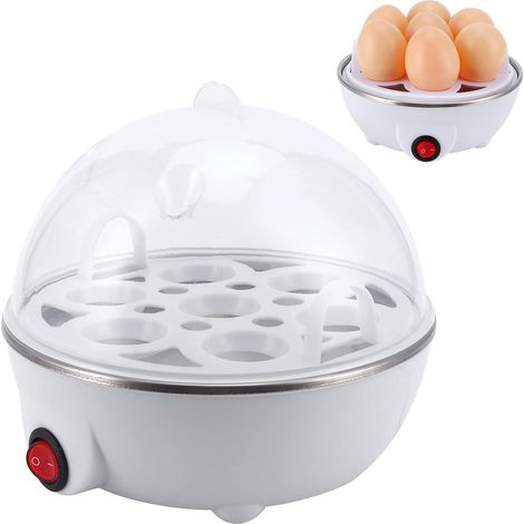 Cuiseur à œufs vapeur, cuiseur à œufs électrique rapide pour la maison, mini cuiseur à œufs vapeur multifonctionnel (blanc, simple couche, 220 V [Eurocode])