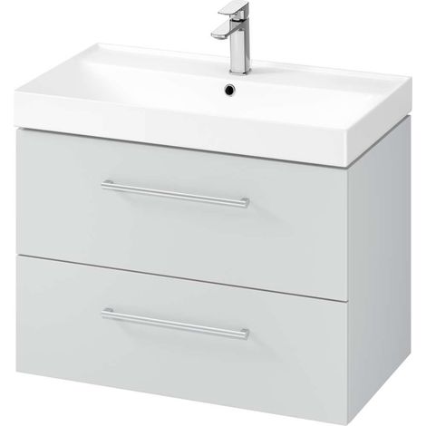 kielle Arkas I - Mobiletto con lavabo, 80x57x44 cm, 2 cassetti, grigio 50011S82