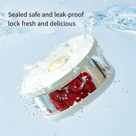 1 piece. Colour: see photo. Materials: plastic and glass. 750ml portable glass lunch box, microwave safe.