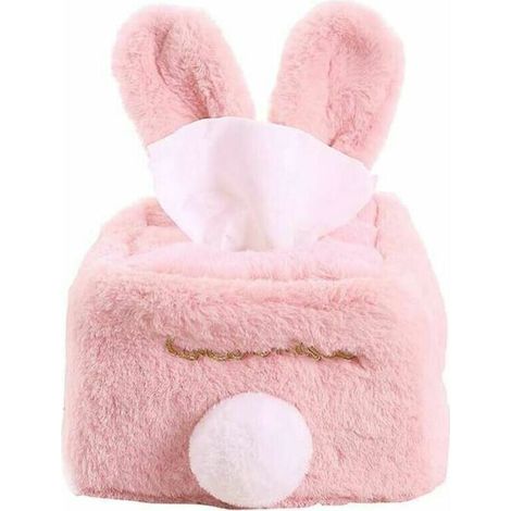 Boîte à mouchoirs, lapin en peluche boîte à mouchoirs plateau de rangement porte-serviettes rangement décor à la maison carré de Pâques