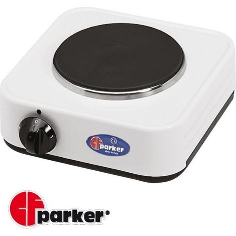 Fornello elettrico 1 piastra elettrica, 1000 Watt, Ø 145 mm. cm 23x23x10 PARKER