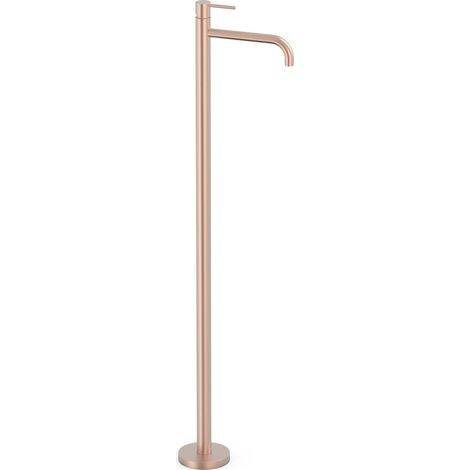 TRES 26285305OPM STUDY EXCLUSIVE Grifo Monomando Con Toma A Suelo Para Lavabo Oro Rosa Mate - ref: 26285305OPM