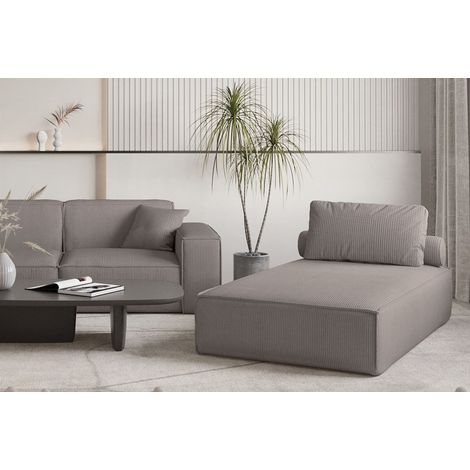 Chaiselongue Sezlong Liege CELES PREMIUM in Stoff Scala Taupe (1/3)