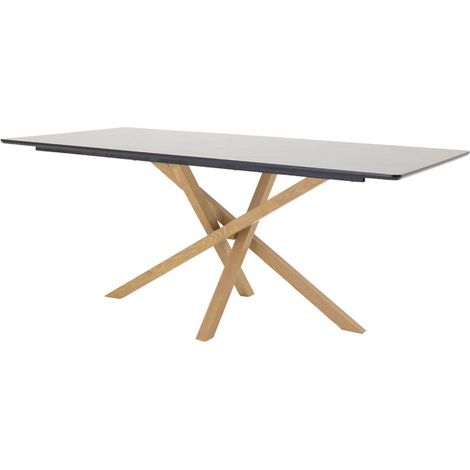 Table Ă Manger "Piazza" 180cm Noir & Naturel (1/4)