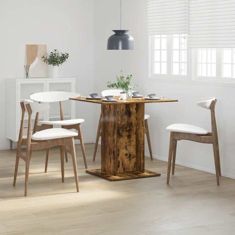 Mesa de comedor madera contrachapada roble ahumado 80x80x75 cm vidaXL (1/5)