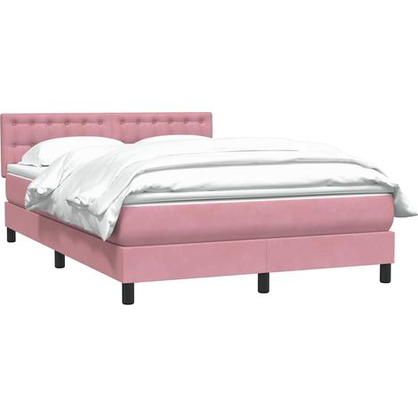 Boxspringbett mit Matratze Rosa 140x210 cm Samt vidaXL