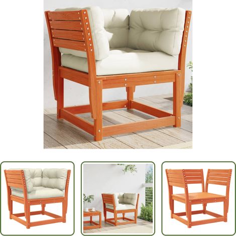 Holzsofa -  Gartensofa mit Armlehnen und Kissen Braun Massivholz Kiefer (1/5)