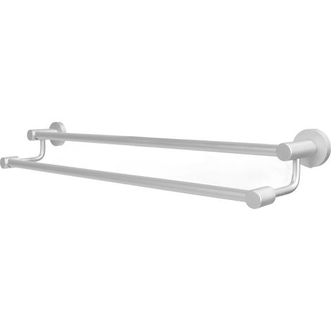 Porte-serviettes de bain antirouille, porte-serviettes en alliage d'aluminium à Double tige mural pour salle de bain et cuisine (1/5)