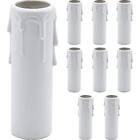 10 cache-gouttes de bougie vintage en plastique pour tubes de 30 x 100 mm, douilles de lustre, suspensions et appliques murales (1/5)