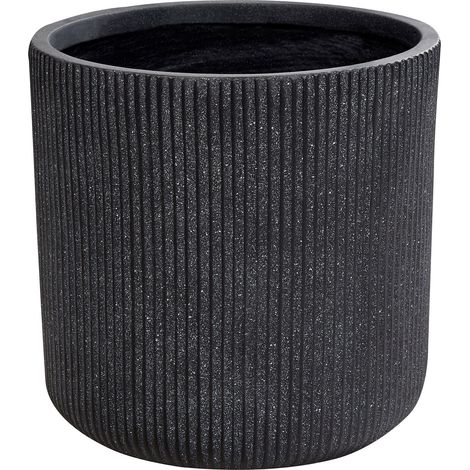 Pot de Fleurs Gris en Fibres d'Argile Rond Cache-Pot 37 x 37 x 37 cm Oreoi