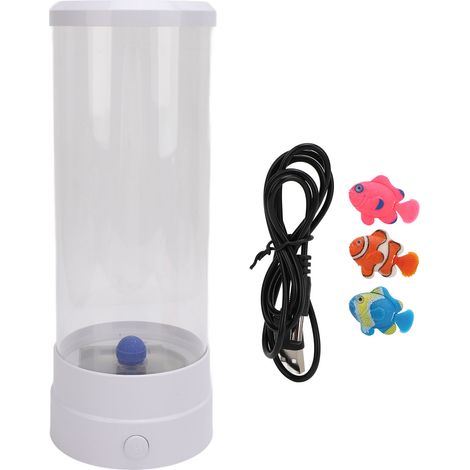Ortviai Lampe à bulles LED pour aquarium – 8 couleurs, faible bruit, alimentation USB 5 V, design décoratif blanc (1/5)