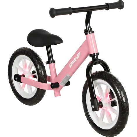 Draisienne Enfant 2-5 Ans. Roues Lumineuses. Siège Guidon Réglables. Pneus EVA Silencieux. Charge 50kg. 84x40x57cm. Rose