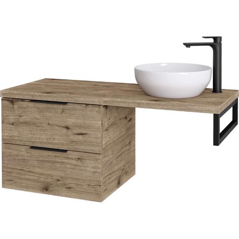 kielle Idolio - Meuble 60x50x50 cm, comprenant console et plateau 120 cm pour vasque, avec découpe, hercule 50024S123 (1/5)