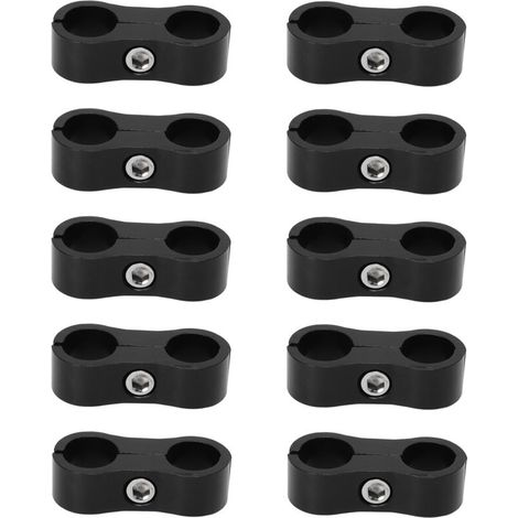 6AN hose splitter clamp, 10 pieces, aluminum alloy, fuel line for 3/8" oil brake lines, water hose (1/5)