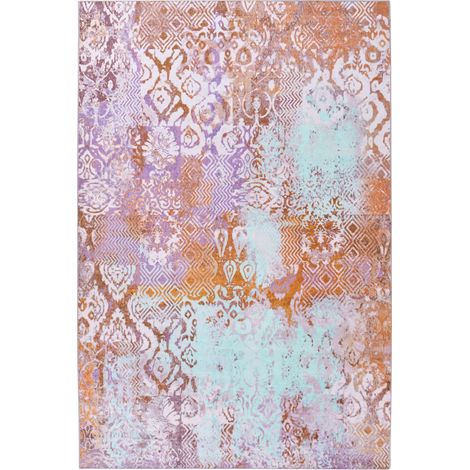 Rug Multicolour Polyester 200 x 300 cm Flat-Woven Oriental Boho Style Vibrant Printed Pattern ZENVIRA