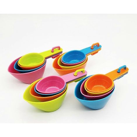 Set aus PP-Kunststoff-Messbechern und -Löffeln für den Küchengebrauch, ein Set mit 4 Teilen, insgesamt 4 Sets mit je 16 Teilen (16 Stück) (1/5)