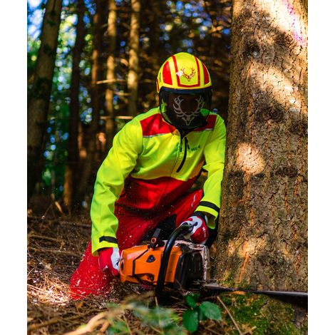KOX Forstjacke Mistral 3.0 Rot/Gelb Größe XL  KWF-Standard  Nicht wasserbeständig  Atmungsaktiv