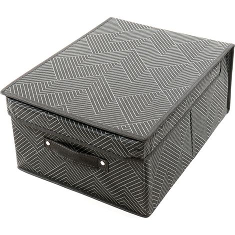 Scatola cambio stagione box in TNT per abiti e biancheria salvaspazio armadio -Scuro / 45 x 35 x 22 cm