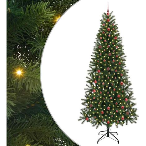 Sapin de Noël  Arbre de Noël artificiel avec 300 LED Vert 240 cm PE et PVC (1/5)