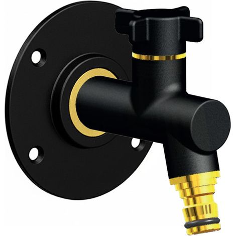 Robinet de jardin antigel OSLO vertical Mâle 1/2" (15/21) avec son applique PER glissement Ø12 - Noir - ANQUIER