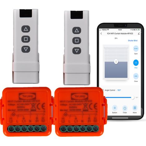 Interrupteur de volet RF, télécommande pour volets électriques, fonctionne en parallèle avec l'interrupteur d'origine, module compatible avec et Google Home, application SmartLife/tuya (2) (1/5)