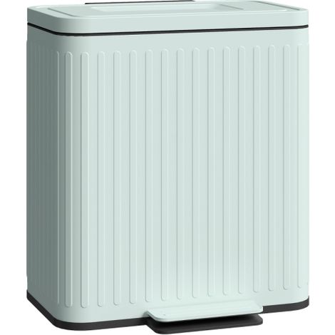 40L Green Dual Compartment Trash Can with Soft-Close Lid for Efficient Waste Separation