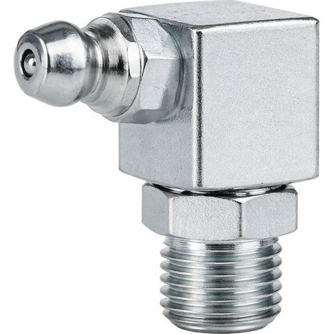 Graisseur coude 90° Carré M10 Pas de 100 Acier zingué (1/2)